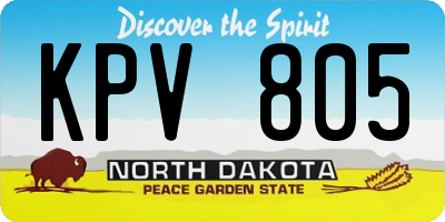 ND license plate KPV805