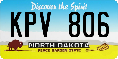 ND license plate KPV806