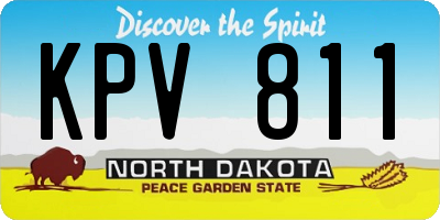 ND license plate KPV811