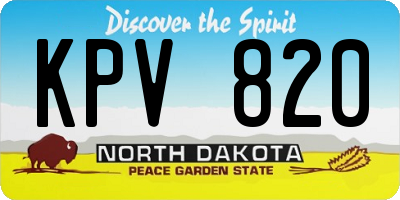 ND license plate KPV820