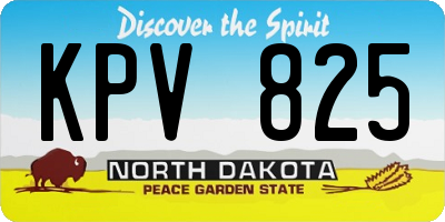 ND license plate KPV825