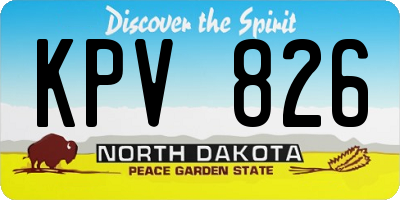 ND license plate KPV826