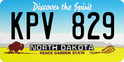 ND license plate KPV829