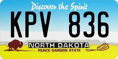 ND license plate KPV836
