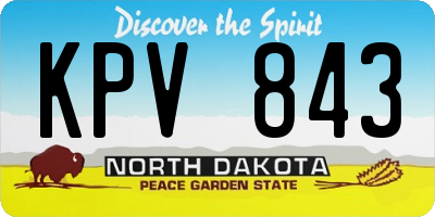 ND license plate KPV843