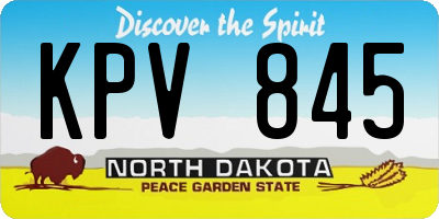 ND license plate KPV845