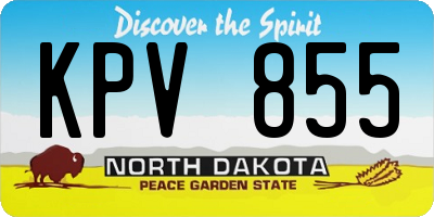 ND license plate KPV855