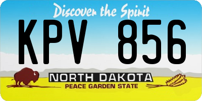 ND license plate KPV856