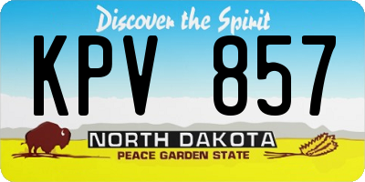 ND license plate KPV857