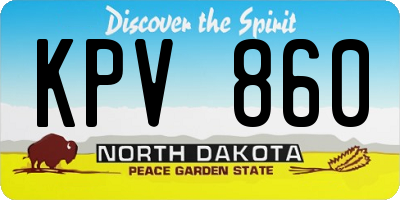 ND license plate KPV860