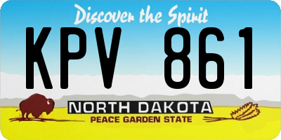 ND license plate KPV861