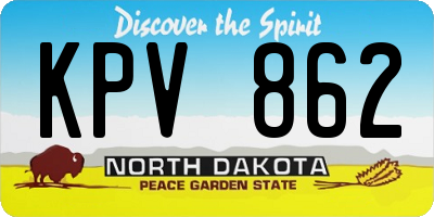 ND license plate KPV862