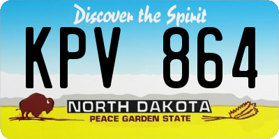 ND license plate KPV864
