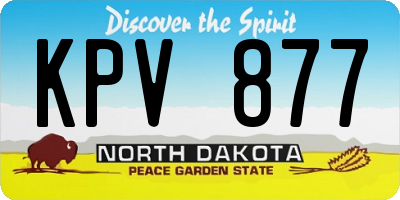 ND license plate KPV877