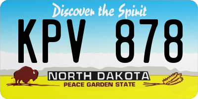 ND license plate KPV878