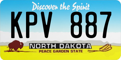 ND license plate KPV887