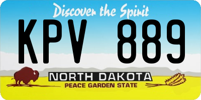 ND license plate KPV889