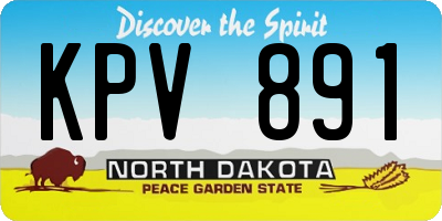 ND license plate KPV891