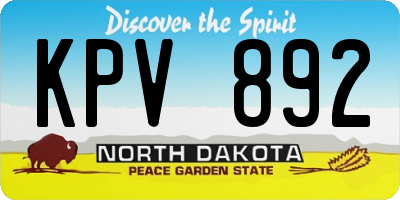 ND license plate KPV892