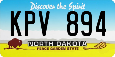 ND license plate KPV894
