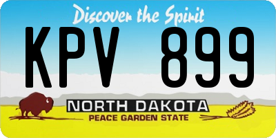 ND license plate KPV899