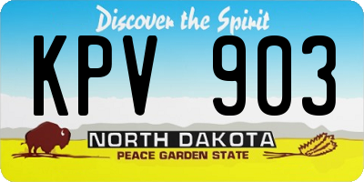 ND license plate KPV903