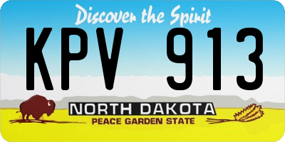 ND license plate KPV913