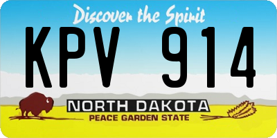 ND license plate KPV914