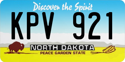 ND license plate KPV921
