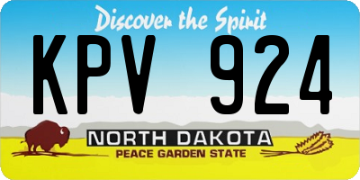 ND license plate KPV924