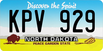 ND license plate KPV929
