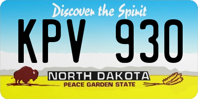 ND license plate KPV930