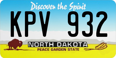 ND license plate KPV932