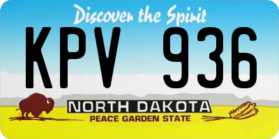 ND license plate KPV936