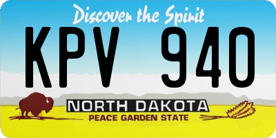 ND license plate KPV940