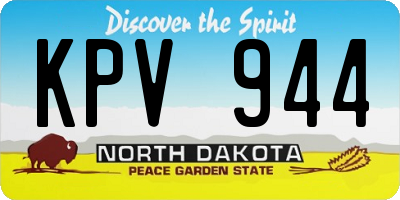 ND license plate KPV944