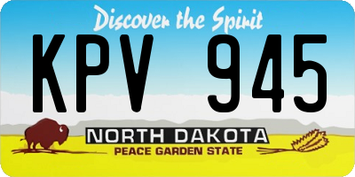 ND license plate KPV945