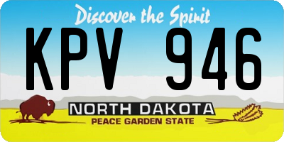 ND license plate KPV946