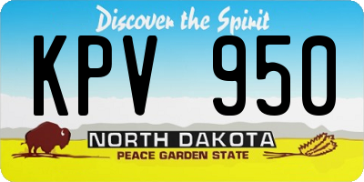 ND license plate KPV950