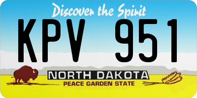 ND license plate KPV951