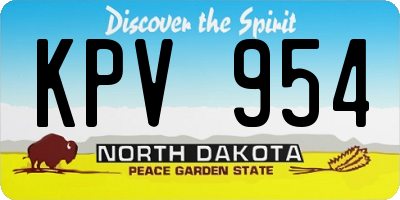 ND license plate KPV954