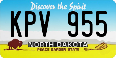 ND license plate KPV955