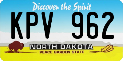 ND license plate KPV962