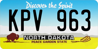 ND license plate KPV963