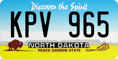 ND license plate KPV965