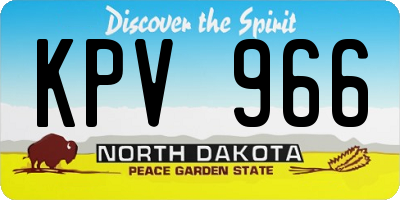 ND license plate KPV966