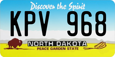 ND license plate KPV968