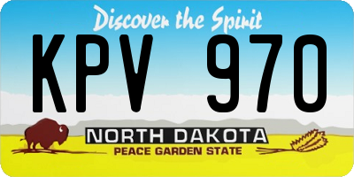 ND license plate KPV970