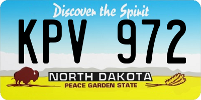 ND license plate KPV972