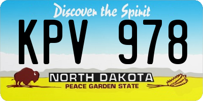 ND license plate KPV978